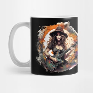 Eerie Elegance: Seductive Guitarist Witch Mug